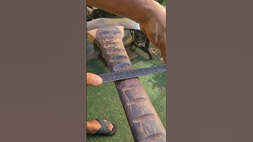 How to swing this axe? Making a carved axe handle from Burmese blackwood #craftsmanship #relaxing