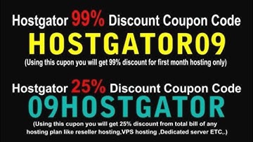 Hostgator 99% Off Coupon Codes And 25% Discount Coupons Code