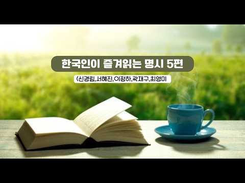 한국인이 즐겨읽는 명시 5편, 신경림 갈대, 서혜진 너에게, 이정하 낮은 곳으로, 최영미 선운사에서, 곽재구 사평역에서, 편안하게 듣는 감동적인 시 한편