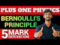 PLUS ONE PHYSICS | Bernoulli's Principle | Important Derivation | 5 Mark Question | ASTUTE LEARNING