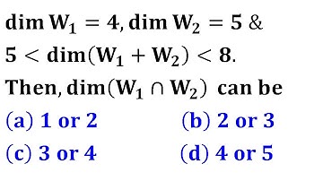 dim(w1+w2)=dim(w1)+dim(w2)-dim(w1∩w2) dimension of intersection of two subspace bhu linear algebra