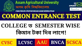 Aau cetug 2022 Semester wise fee structure in every colleges