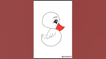How to draw a cute duck || very easy tutorial of a duck|| #shorts #art #drawing #duck