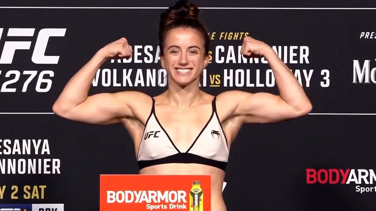 Maycee Barber and Jessica Eye Official Weighins (UFC 276 Adesanya