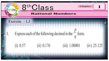 Express each of the following decimal in the p/q form in telugu