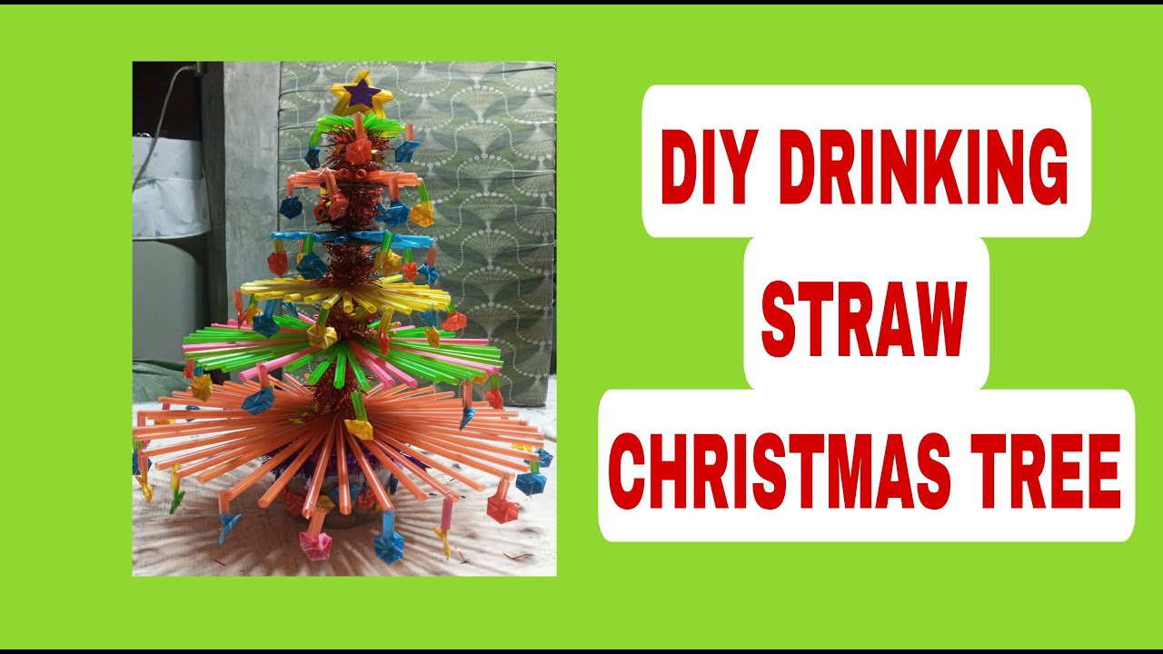 Christmas Tree Making With Drinking Straw