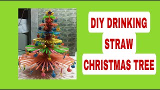 Reading Confetti: Drinking Straw Christmas Tree