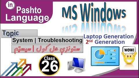 System and TroubleShooting Applets in Control Panel Class - 26 |System and TroubleShooting in Pashto