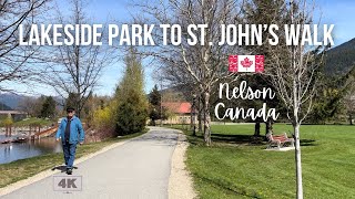 Mosey along the waterfront pathway of Nelson, Canada🇨🇦through Lakeside Park to Saint John’s Walk!