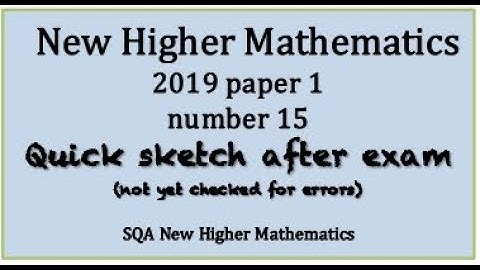 2019 SQA Higher Mathematics paper 1 no.15  Quick Sketch