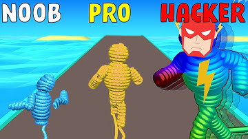NOOB vs PRO vs HACKER in Rope-Man Run