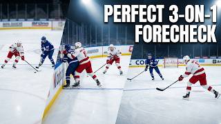 Basic Tactical Drill 12:  Three-on-One Forechecking System Drill