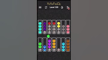 Ball Sort Color Water Puzzle Level 105 Walkthrough 🧪🔵🟡🟣, #mystery level #shorts
