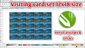 How to set visiting card in 12x18 size paper ll visitingcard set कैसे करे ll set visiting coraldraw
