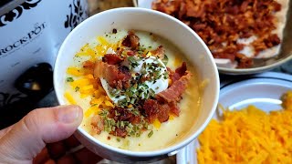 The EASIEST Potato Soup Recipe | CREAMY Potato Soup made in the slow cooker
