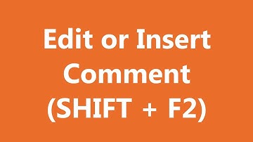 Excel Shortcuts - Insert Comment