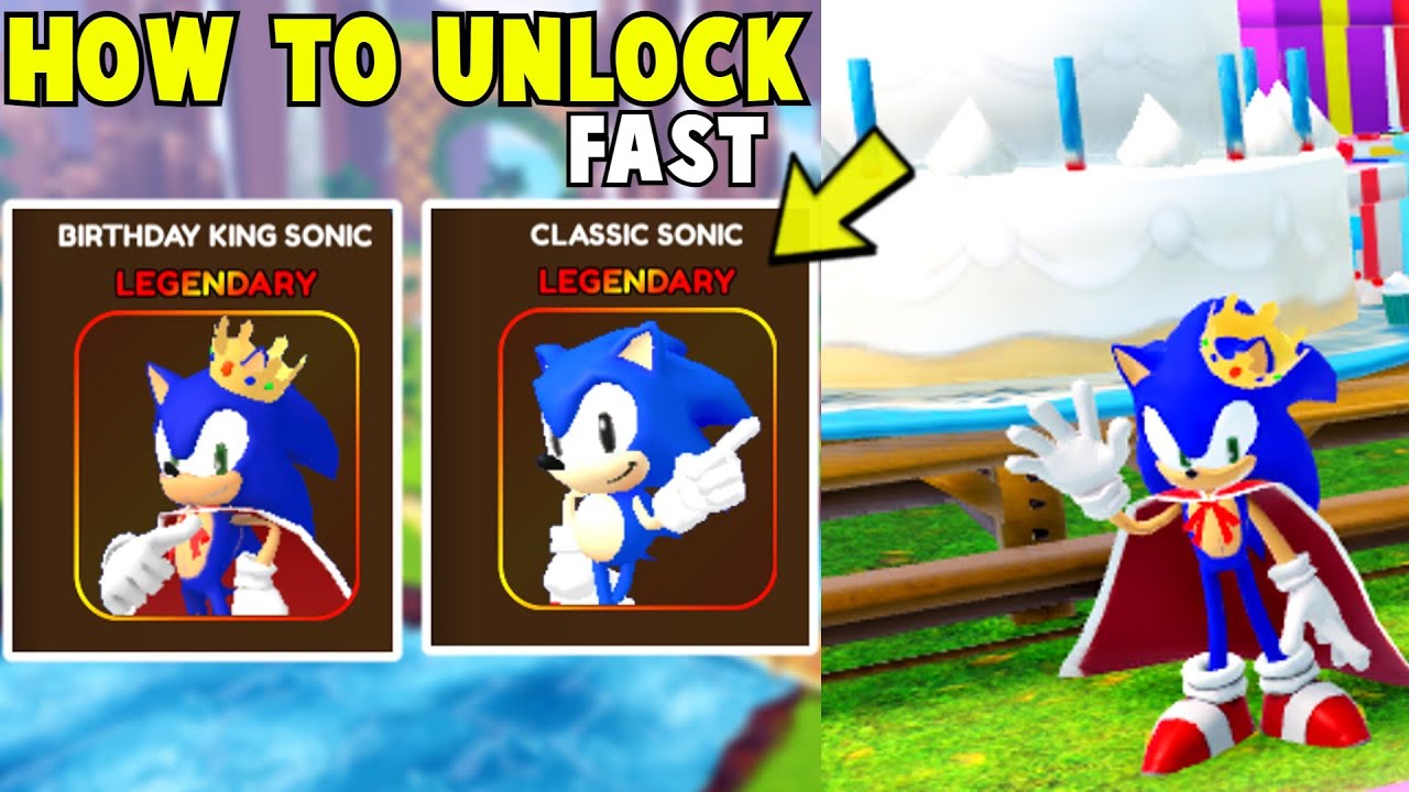 HOW TO UNLOCK CLASSIC SONIC BIRTHDAY KING SONIC SKIN FAST IN Sonic Speed Simulator Roblox 