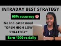 Intraday best strategy without any indicator  earn 1000rs daily  guarantee