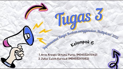 Tugas 3: Impelementasi Fungsi Boolean menggunakan Multiplexer 2025 #radig #kom120e