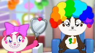 Funny Beauty Salon Color Song For Kids - Finger Family Nursery Rhymes