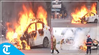 Car catches fire at ITO intersection in Delhi; no casualty reported