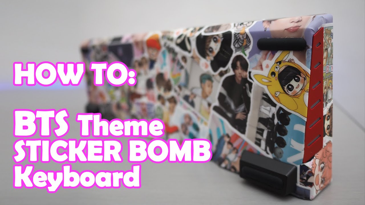 BTS Theme Mechanical Keyboard - How to STICKERBOMB Royal Kludge RK71