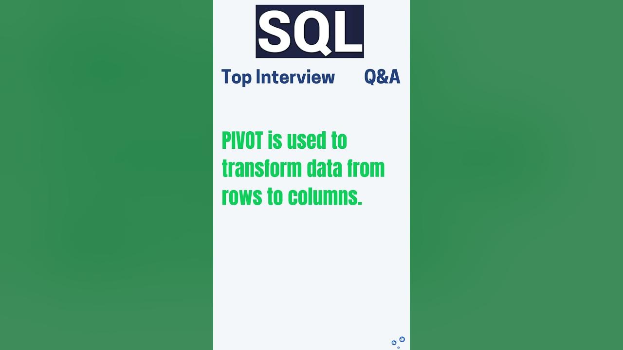 What is PIVOT in SQL? #SQL #interview #interviews #facts #learning ...