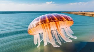 Large jellyfish on Azov sea beach