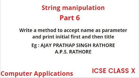 print initials of a name and then title | String manipulation | Part 6 | malayalam
