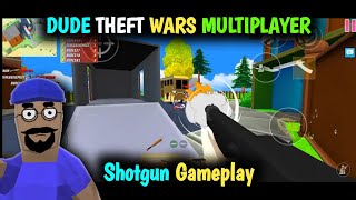 Dude Theft Wars Multiplayer : Noob Town, Shotgun Gameplay