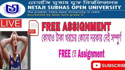 NSOU Assignment Related Full Information | BDP Assignment |NSOU Assignment 2023