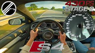 Audi S4 B8 Stage 2 | 430 PS | Top Speed German Autobahn No Speed Limit POV