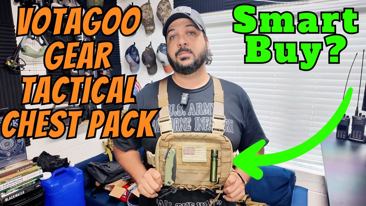 VOTAGOO Protège-Poitrine Tactique Paintball Chest Rig - Rangement Multi-Poches Réglable