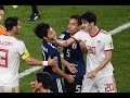 アズムン　大乱闘　アジアカップ2019　Asmun beat the Japanese player　in football asiacup 2019 japan vs iran