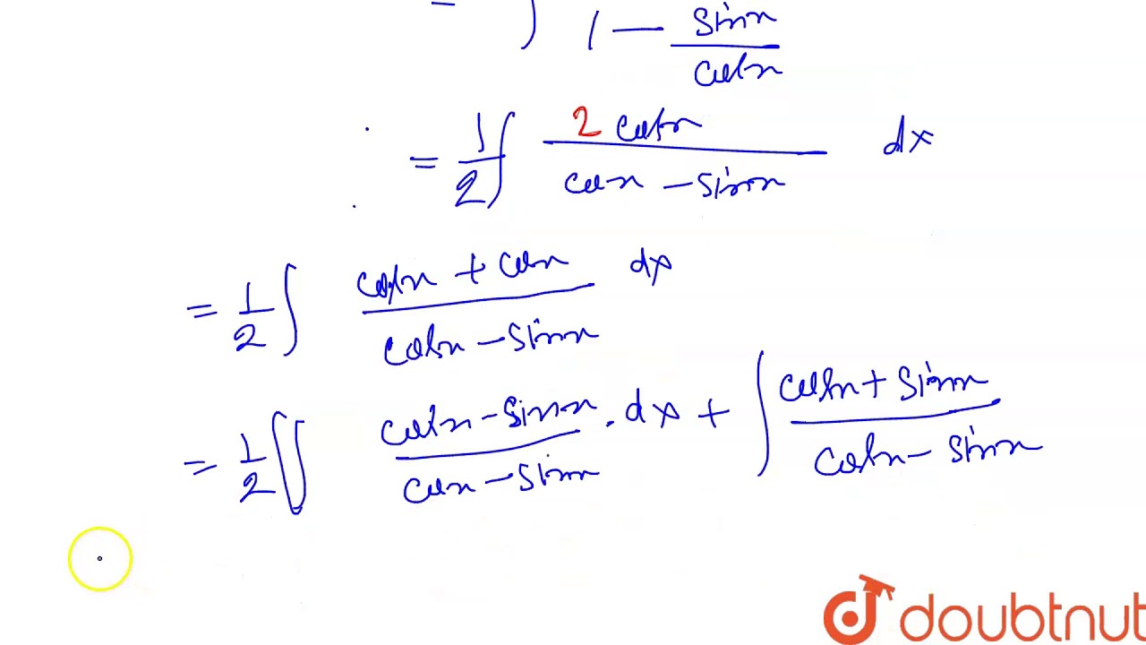 समाकलन ज्ञात कीजिए । `(1)/(1tan x)`Integrate the