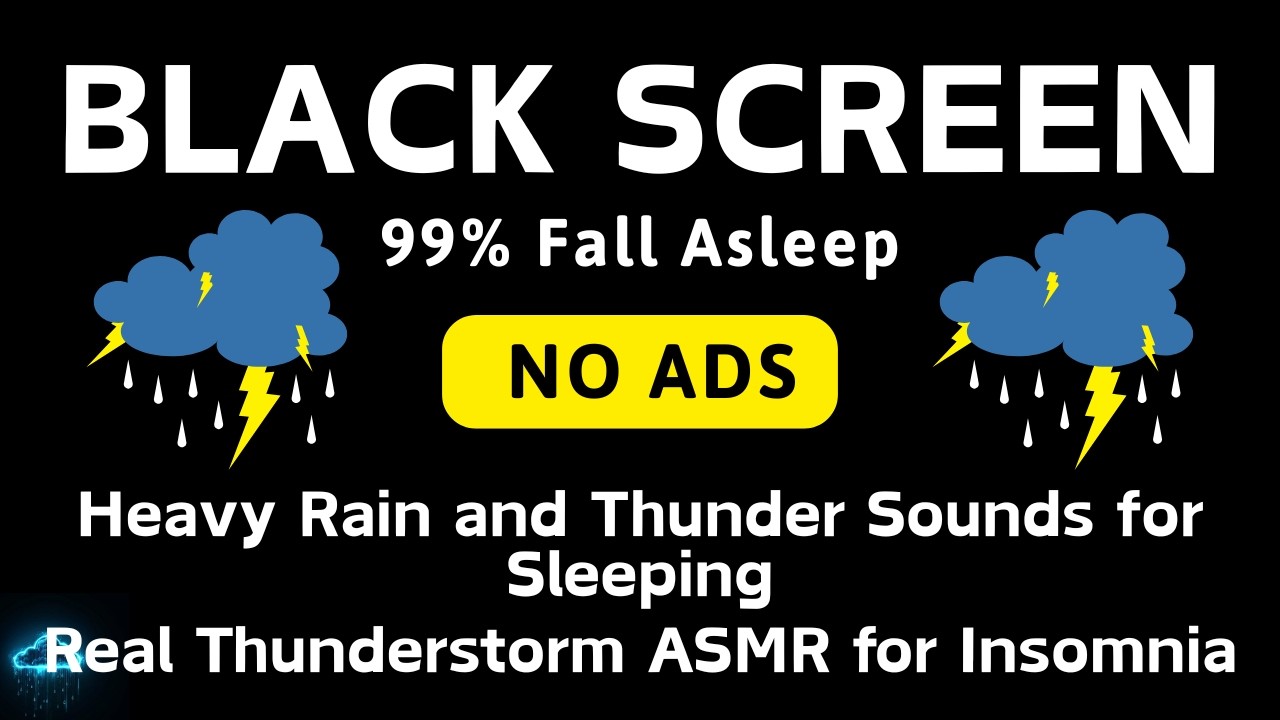 Звуки сильного дождя и грома для сна | Реалистичные ASMR-звуки грозы для борьбы с бессонницей