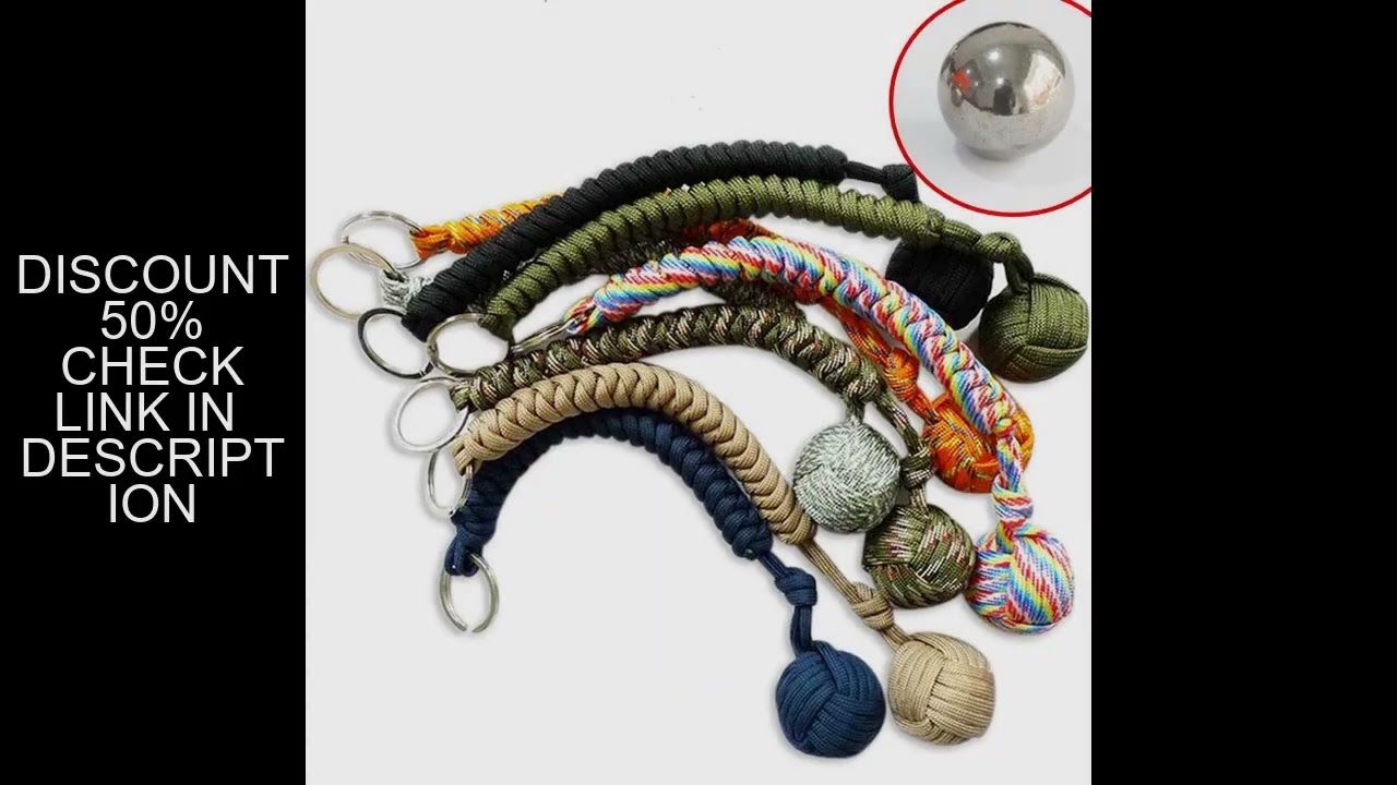 Outdoor Security Protection Black Monkey Fist Steel Ball for Girl Bearing Self Defense Lanyard Survi
