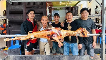 Thưởng Thức Món Dê Quay Tùng Xẻo - Toàn Đen Sơn Dược Vlog
