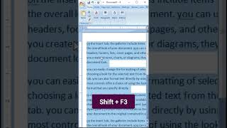 Change ALL CAPITAL Letters to Small in MS Word | Shift + F3 Shortcut 🔥