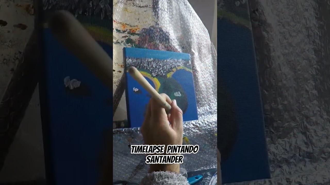 Pintando timelapse de Santander, Cantabria, arte abstracto