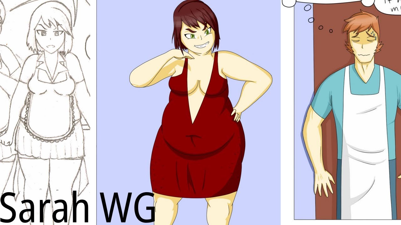 female weight gain animation