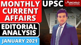 Monthly Current Affairs UPSC January 2021 The Hindu Editorials Most Important Issues LaunchPad IAS