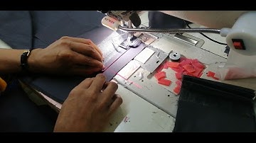 #welt_attach #Boneattach Welt Pkt attach without mark follow laser light by double needle machine.