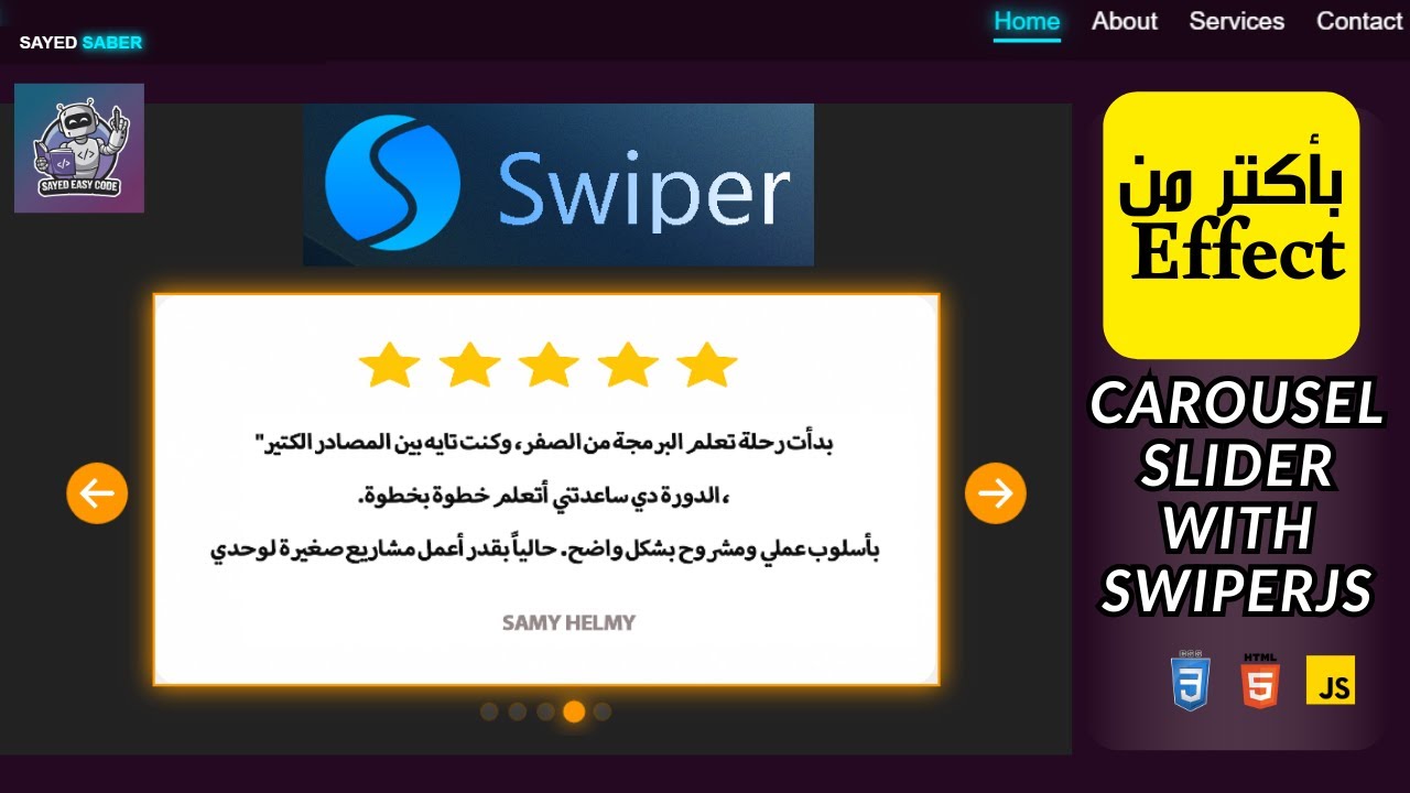 Create Carousel image slider using swiper js - YouTube