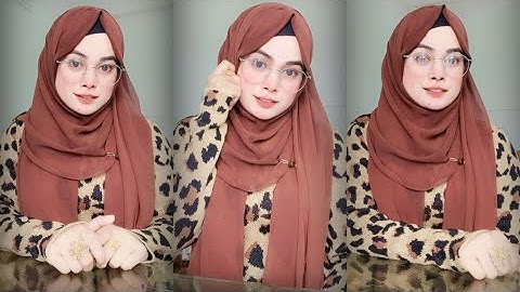 Requested hijab style with glass || New hijab tutorial 2023