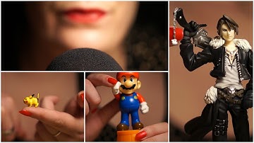 Binaural ASMR. Show & Tell: Video Game Figures (Ear-to-Ear Whispering & Tracing)