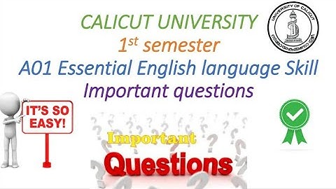 Calicut university 1st semester English transaction,  important questions A01 pass mark. easy 2learn