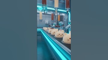 High-Tech Ice Cream Factory | Cute Cat Ice Cream Made by Mini Monkey Robot!#IceCreamFactory  #shorts