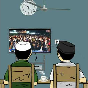 story wa nonton tv gus miftah lucu animasi keren santai terbaru