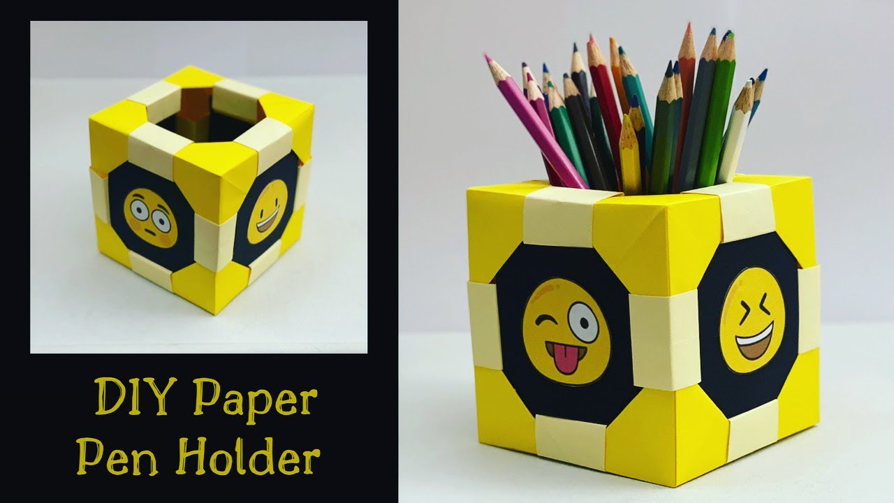 How To Make Paper Pen Stand / Origami Pen Holder / Paper Crafts